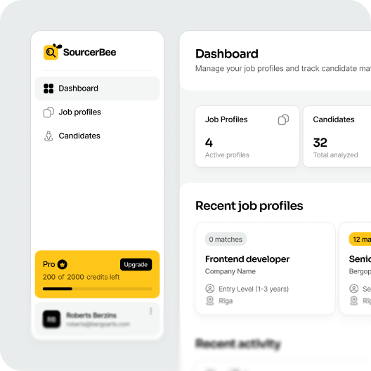 All your sourcing in one clean workspace